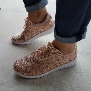 Rose Gold Glitter Shoes